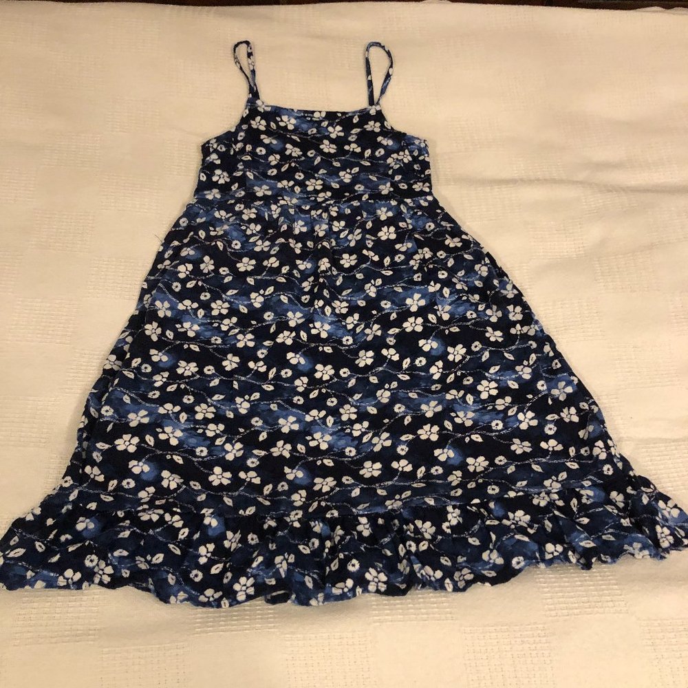Vince Camuto Girl's Floral Sundress Size 12 Blue White 100% Rayon Dress B25